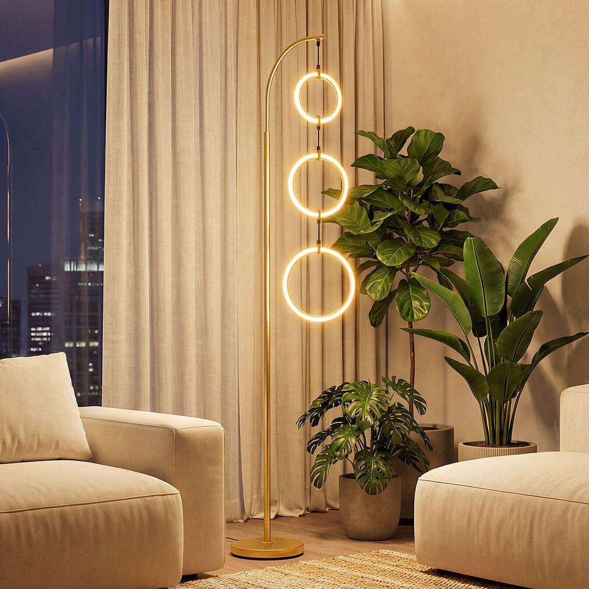 3-Circle Dimmable LED Floor Lamp  product image