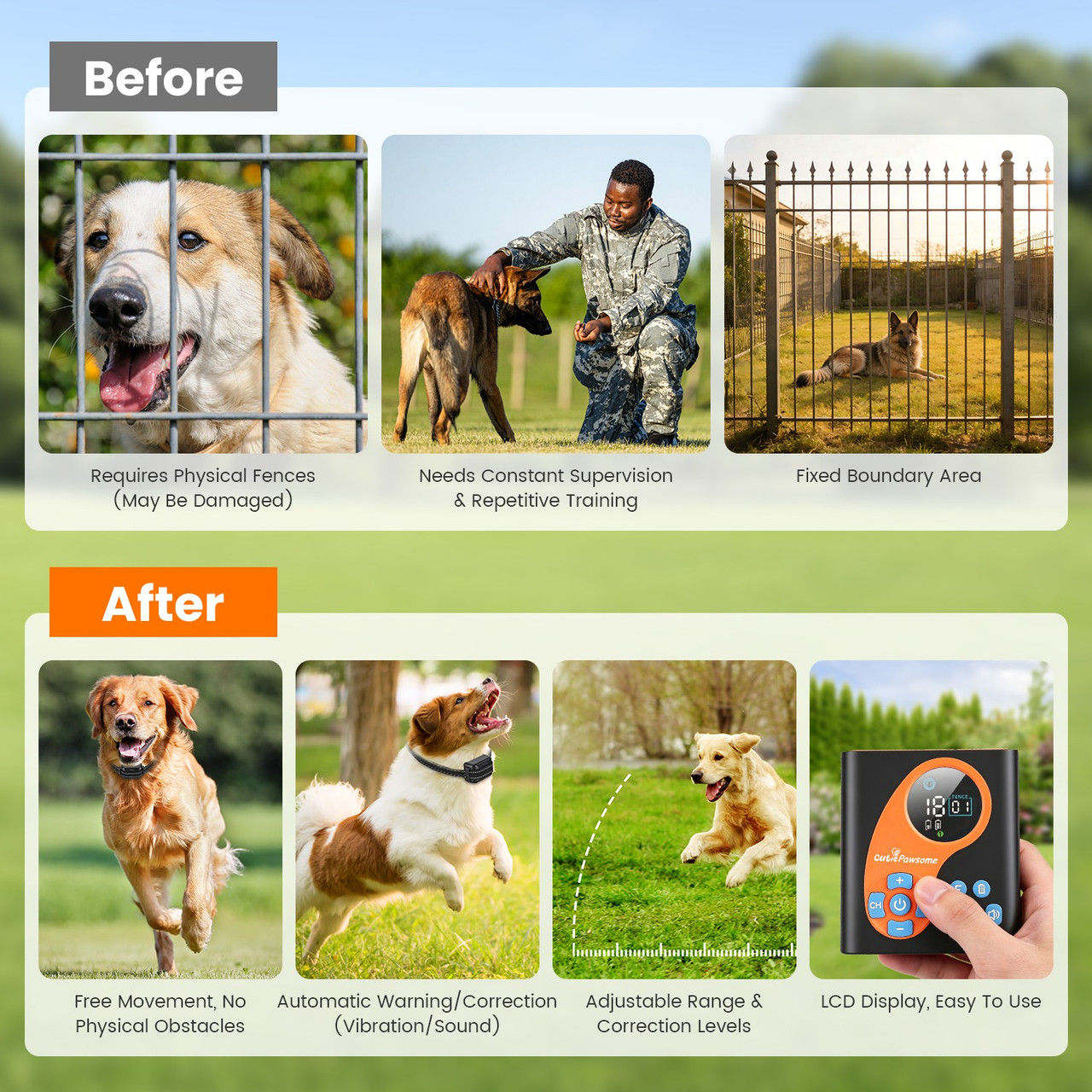 2-in-1 Wireless Dog Fence and Training System (1 or 2 Collars) product image