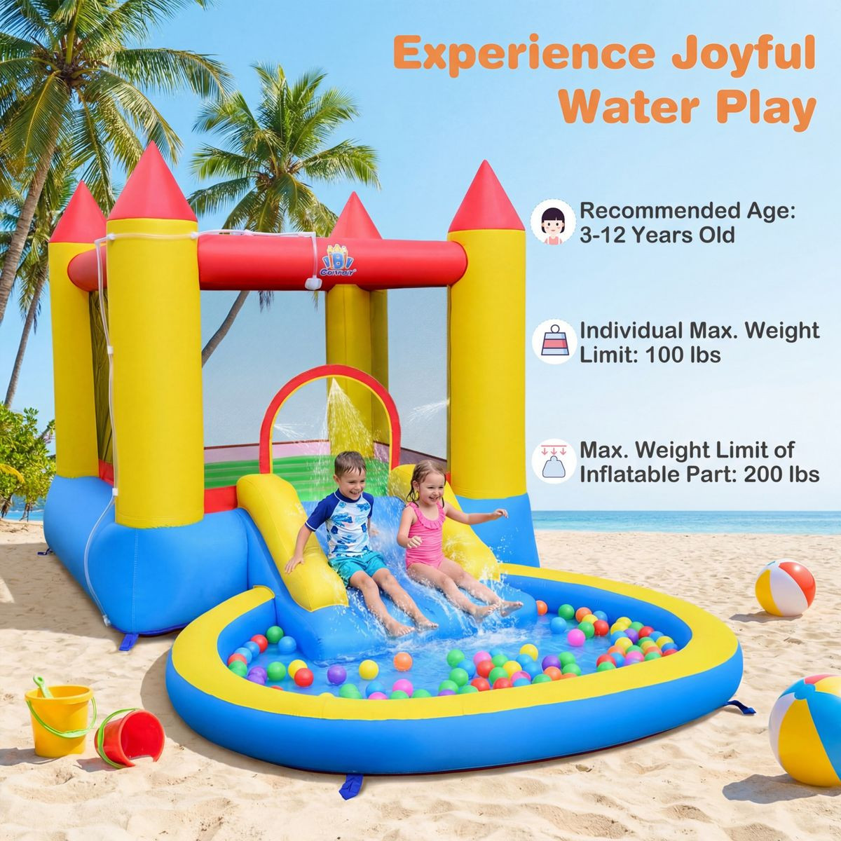 Inflatable Bounce House with Splash Pool (With or Without Blower) product image