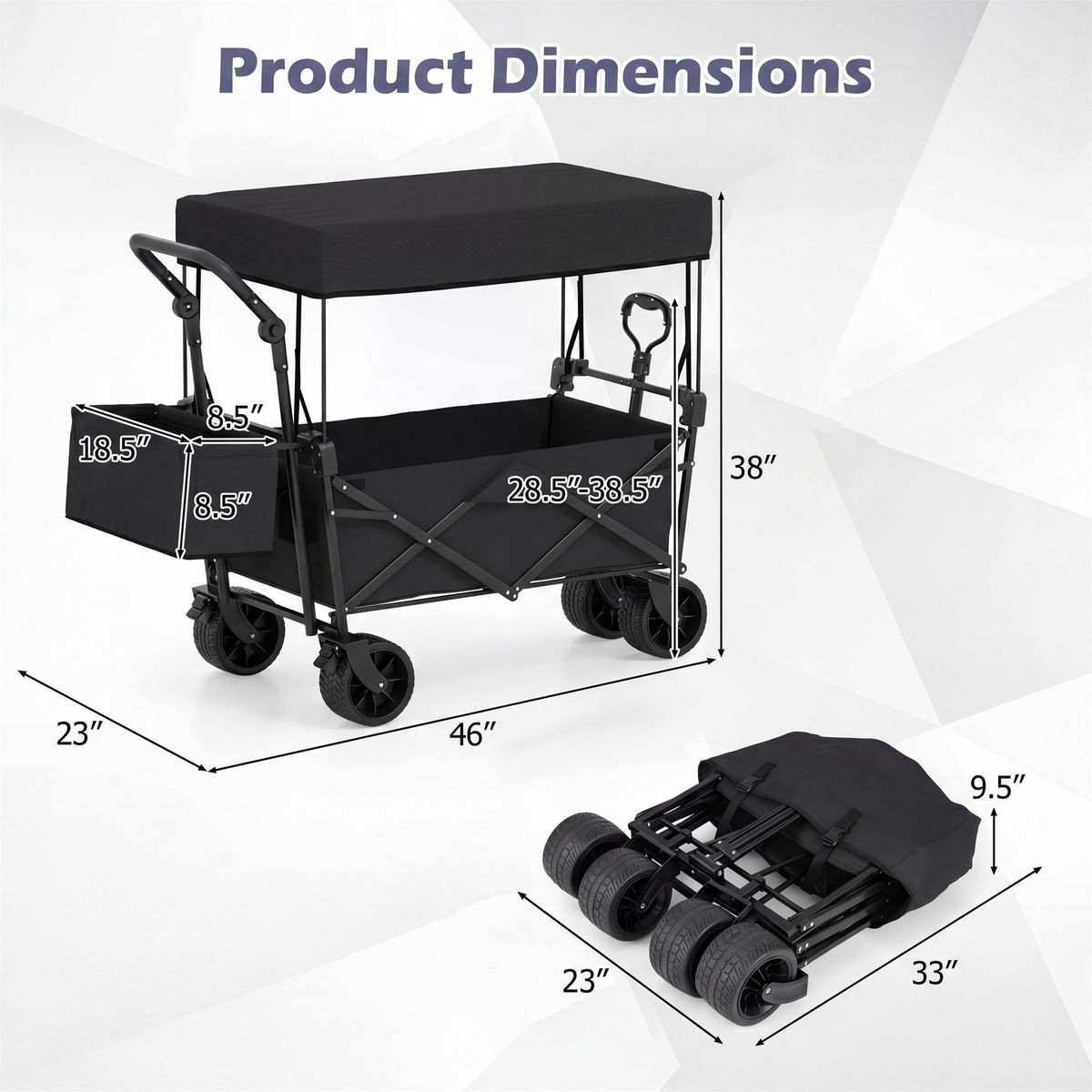 40-inch Folding Utility Wagon with Canopy product image
