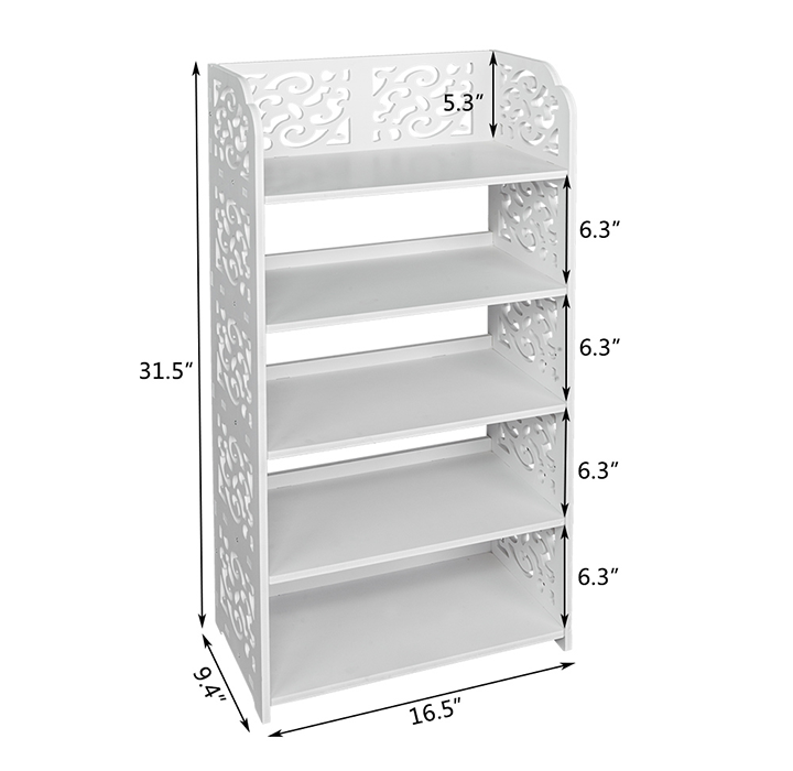 White Carved 5-Tier Shoe Rack  product image