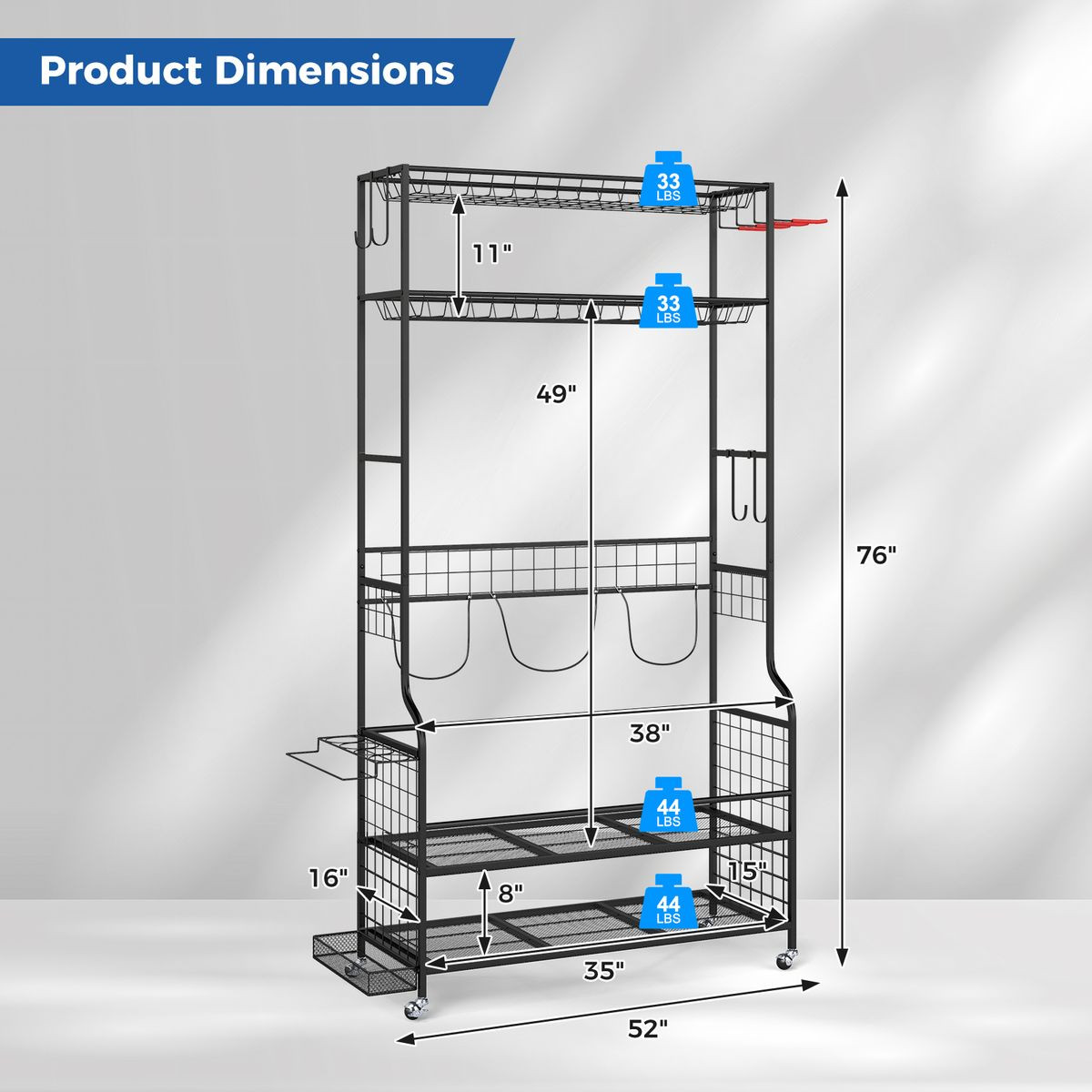 Golf Bag Garage Organizer product image