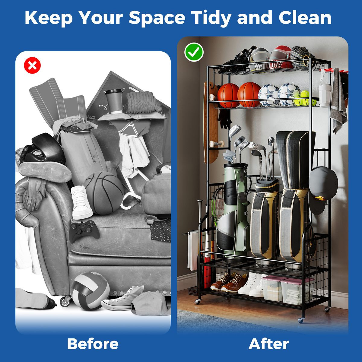 Golf Bag Garage Organizer product image