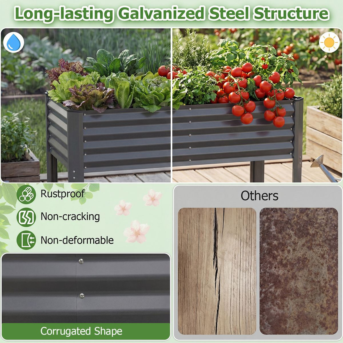 Galvanized Steel Raised Garden Bed (1- or 2-Pack) product image