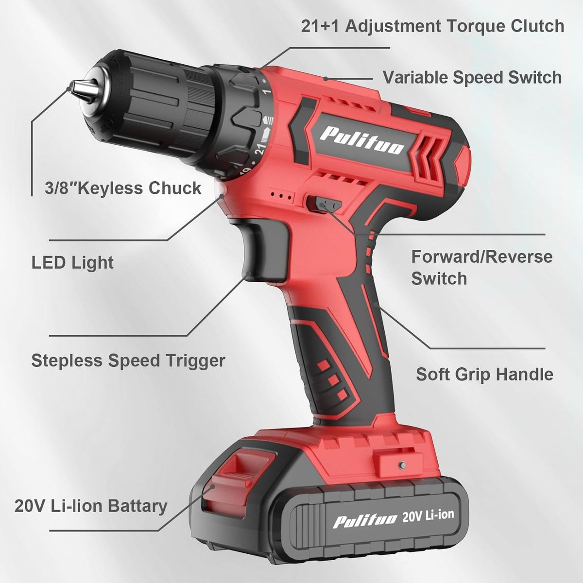 20V Electric Cordless Drill Kit product image