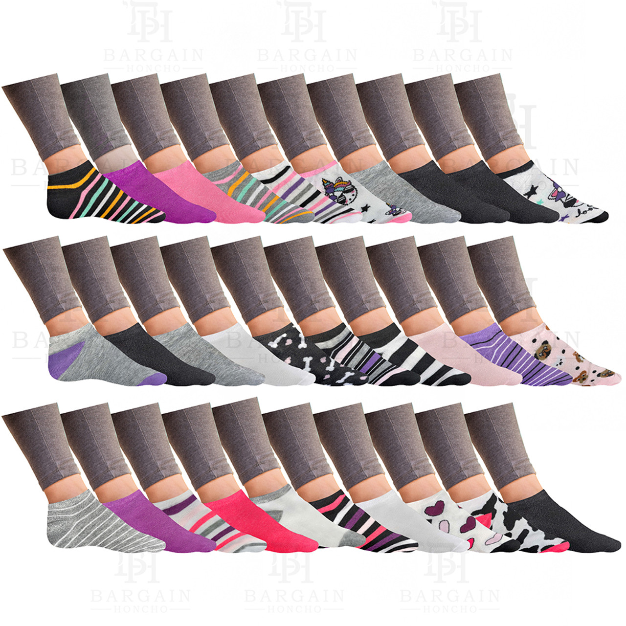 Women’s Breathable Colorful No-Show Low-Cut Ankle Socks (20- or 50-Pairs) product image