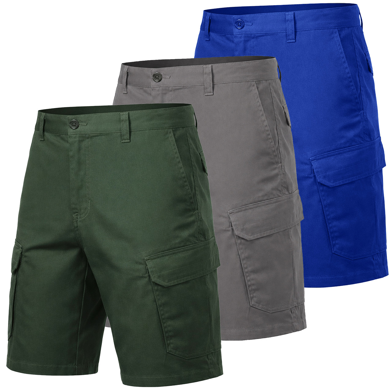 Men's Cotton Flex Stretch Cargo Shorts (3-Pack) product image