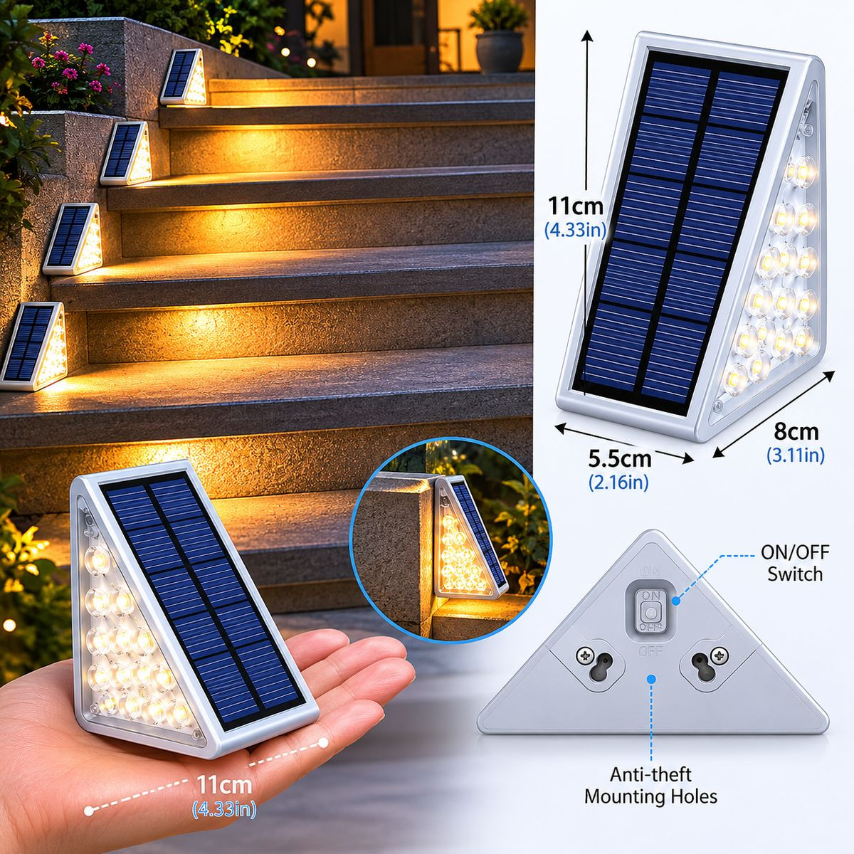 Outdoor Triangle Solar Step Light (6-Pack) product image
