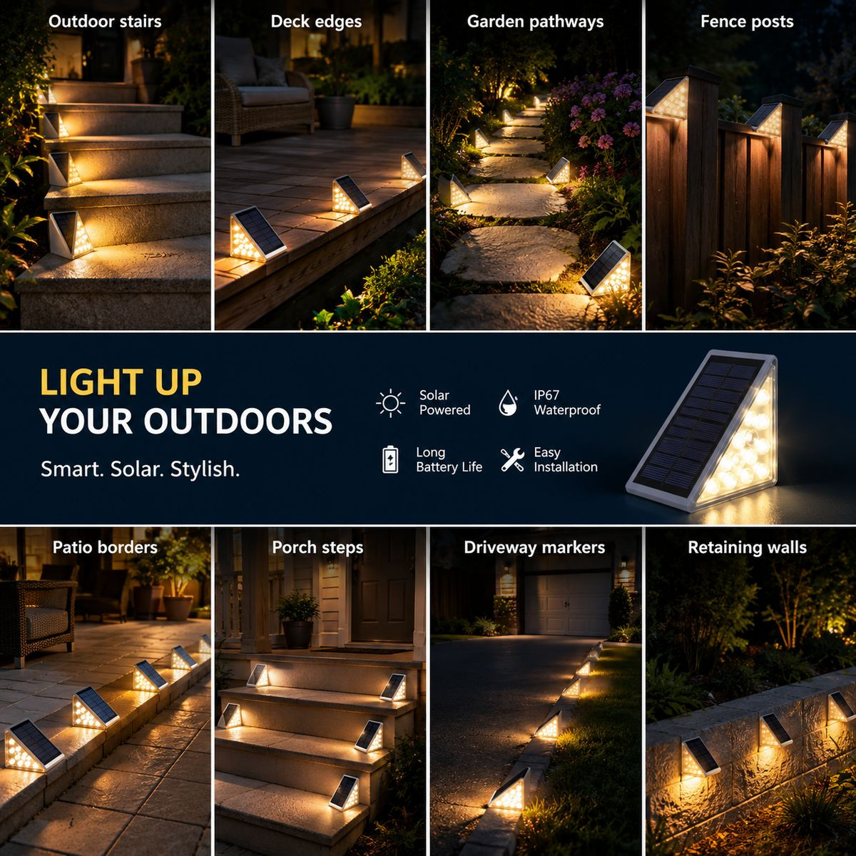 Outdoor Triangle Solar Step Light (6-Pack) product image
