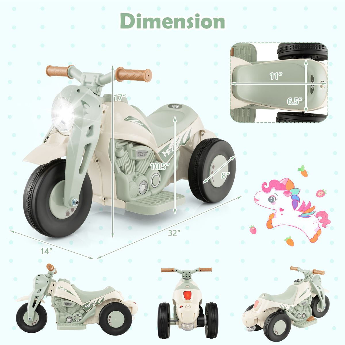 Kids' Electric Ride-on Bubble Motorcycle product image