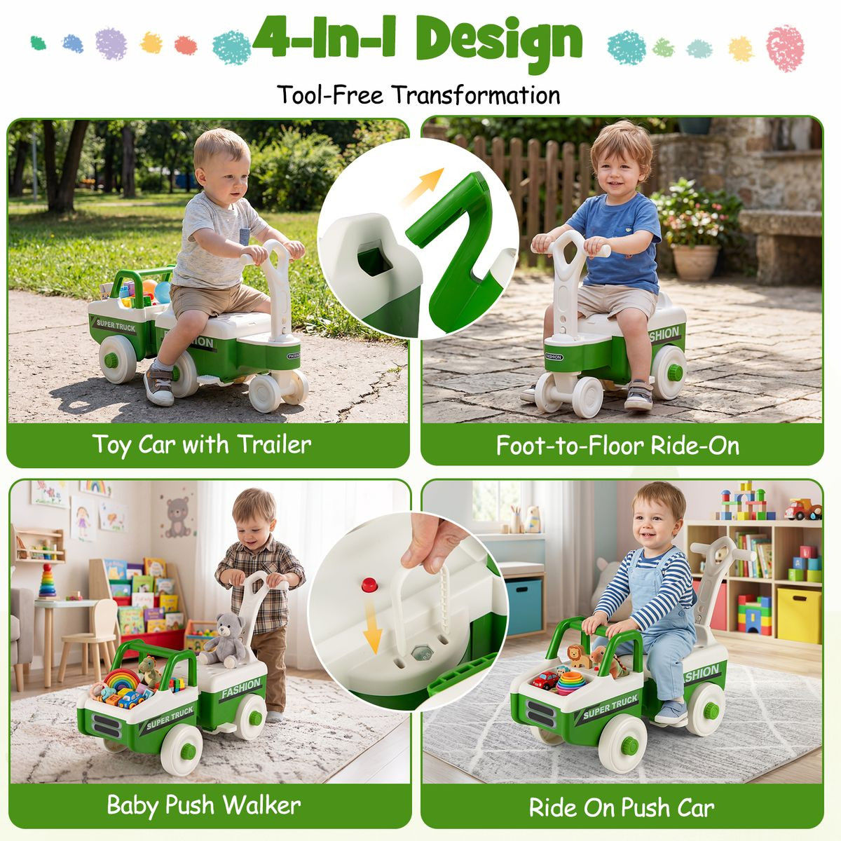 4 in 1 Ride on Push Car product image