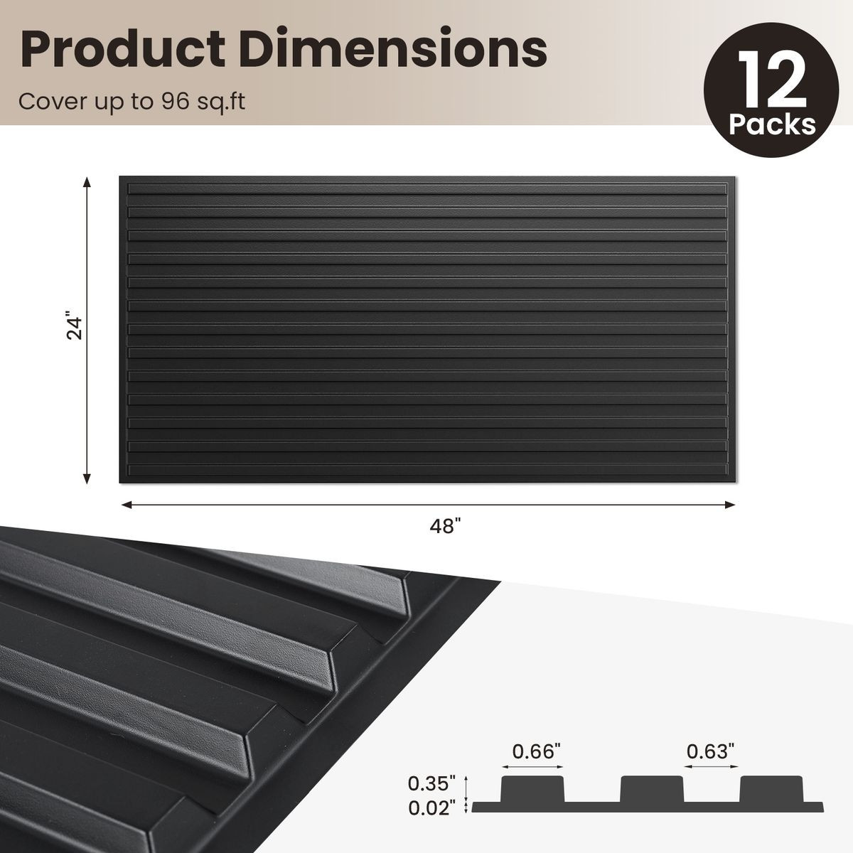 Interior PVC Slat Wall Panels (12 or 24-Pack) product image