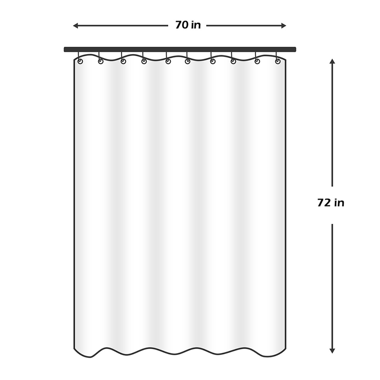 Mildew-Resistant Vinyl Shower Curtain Liner with Metal Grommets & Magnets (2-Pack) product image