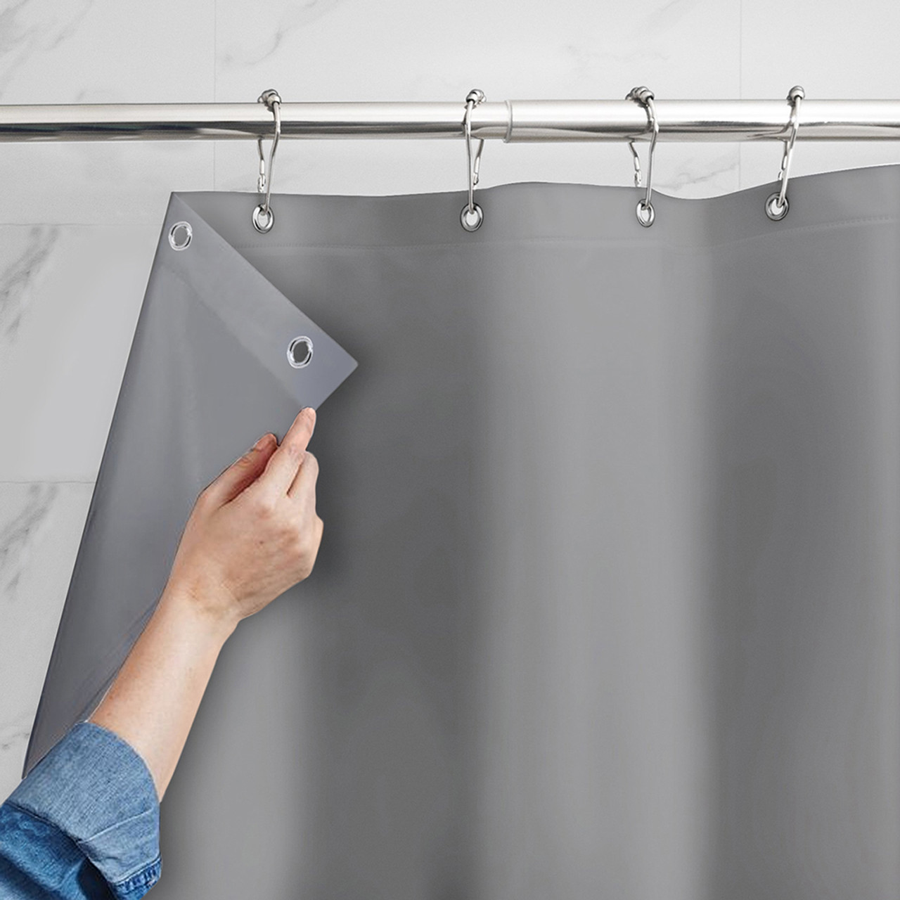 Mildew-Resistant Vinyl Shower Curtain Liner with Metal Grommets & Magnets (2-Pack) product image