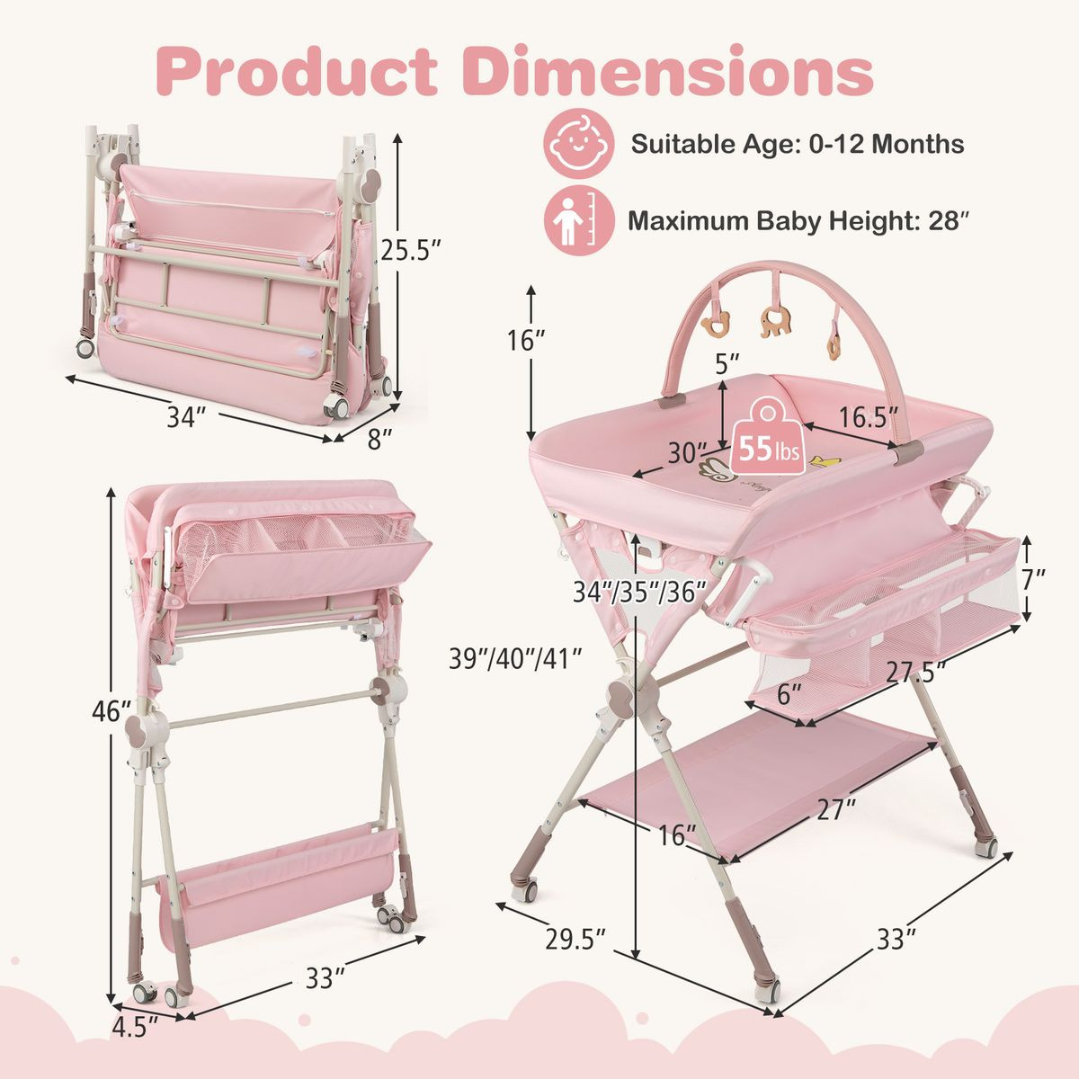 Babyjoy Foldable Baby Changing Table  product image