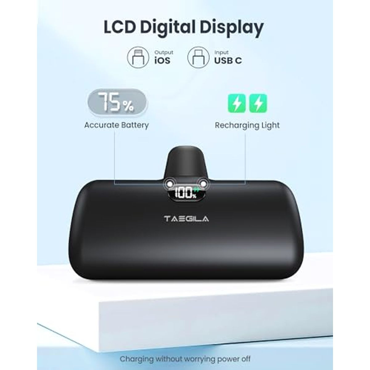 Small Portable Charger with Built-In Cable  product image