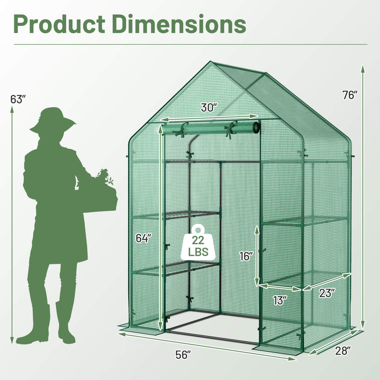 Portable Outdoor Mini Walk-in 4-Tier Greenhouse product image