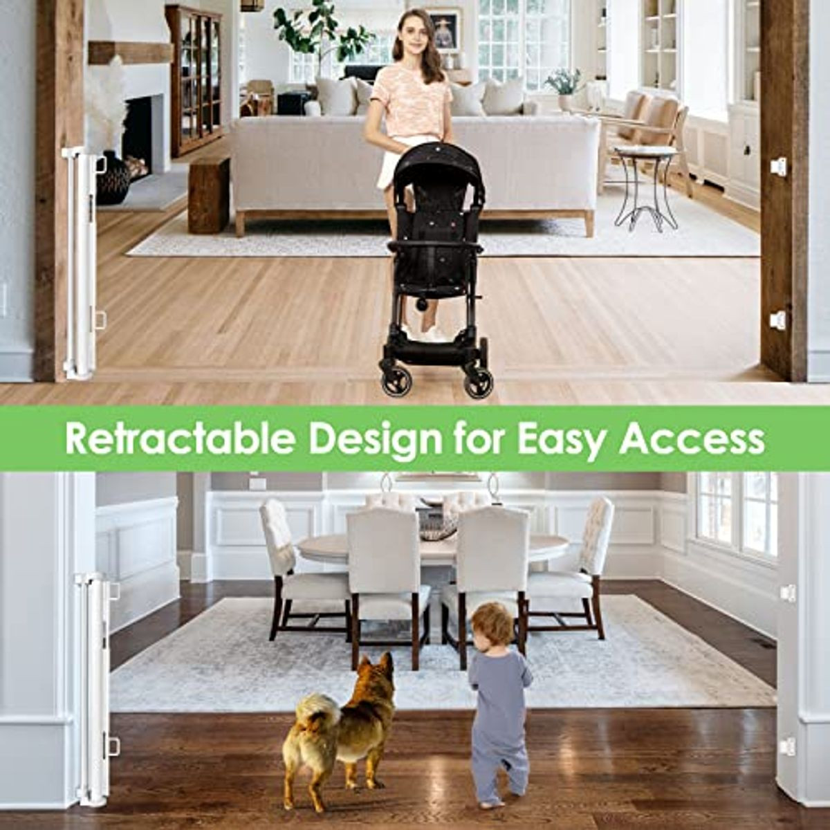 90" Extra Wide Retractable Baby Gate product image