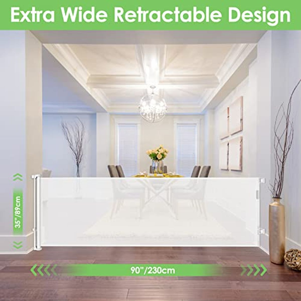 90" Extra Wide Retractable Baby Gate product image