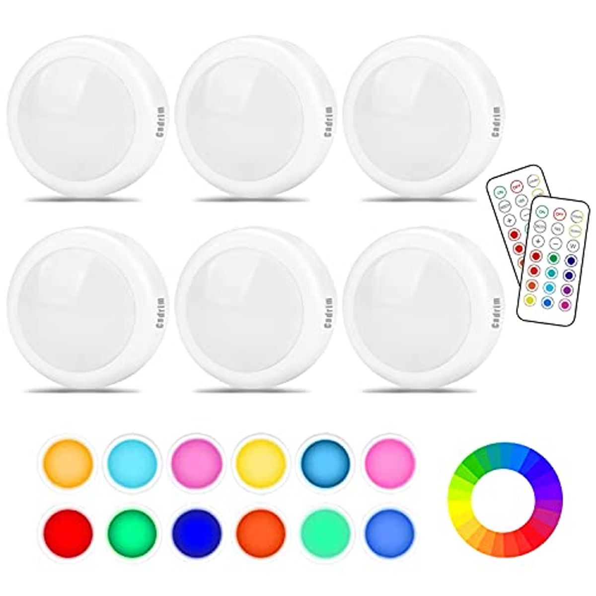 13 Colors LED Puck Lights (6-Pack) product image