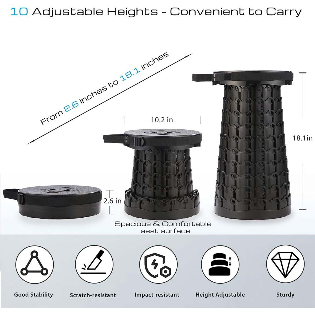 Seamless Outdoors Retractable Quick Stool product image