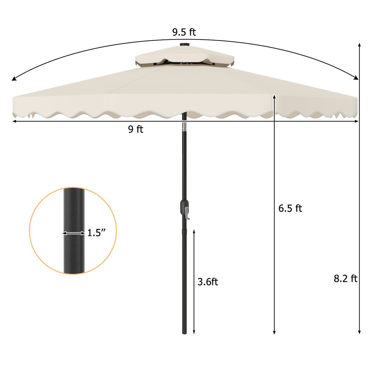 Solar LED Patio Umbrella product image