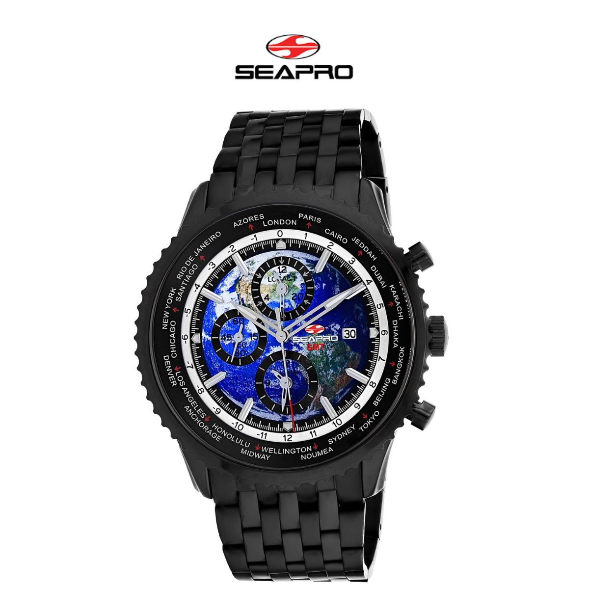 Seapro Men's Meridian World Timer GMT Blue Dial Watch product image