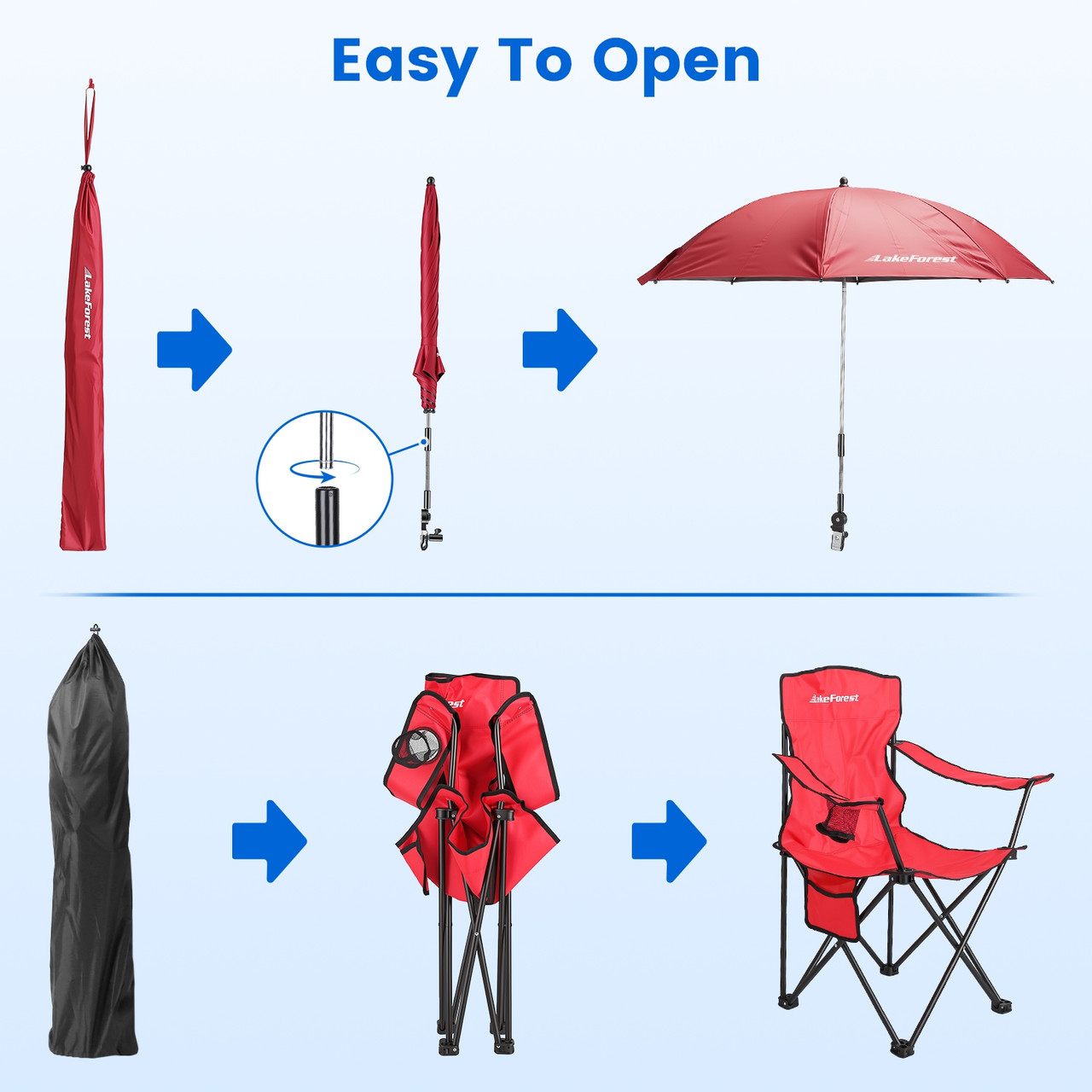 Portable Camping Chair with Sun Umbrella product image