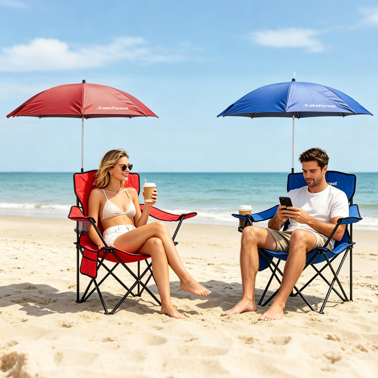 Portable Camping Chair with Sun Umbrella product image
