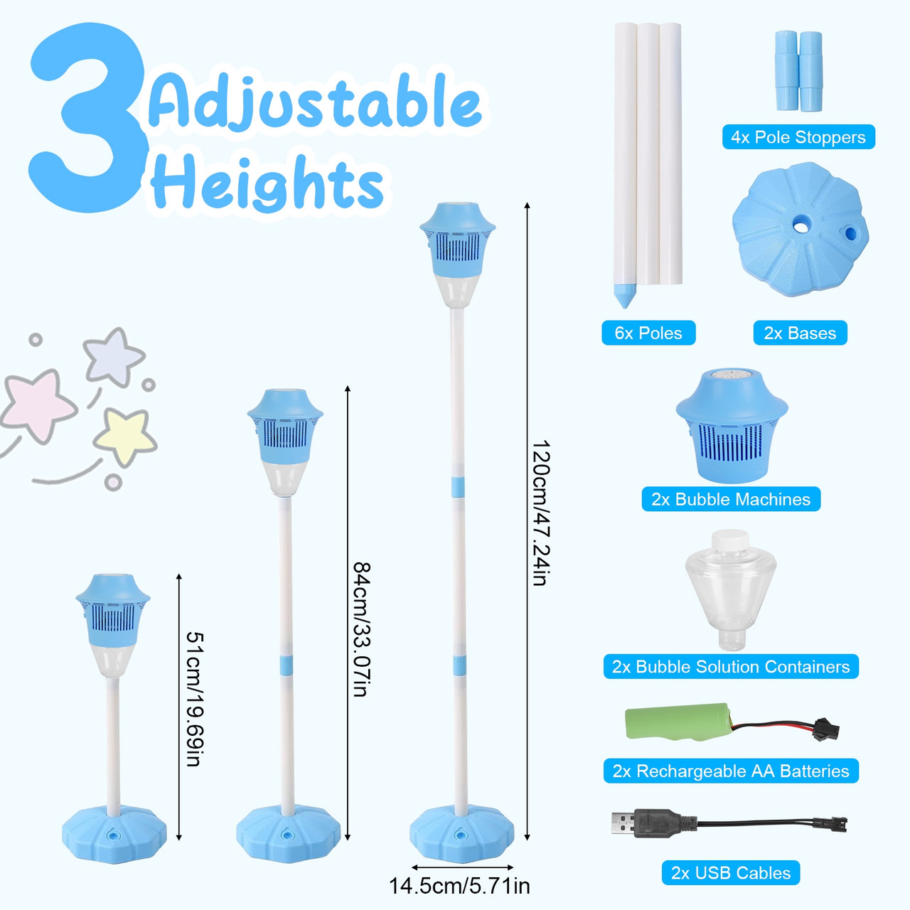 3-in-1 Standing Bubble Machine (2-Pack) product image