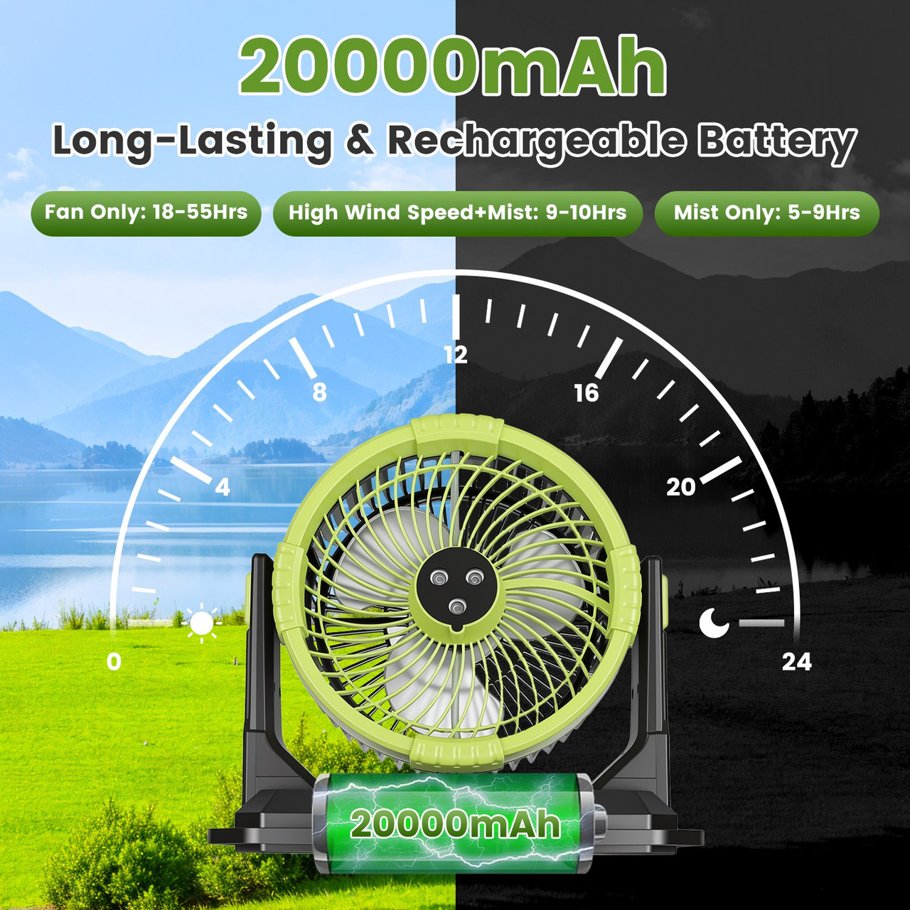 5-in-1 Portable Misting Fan product image