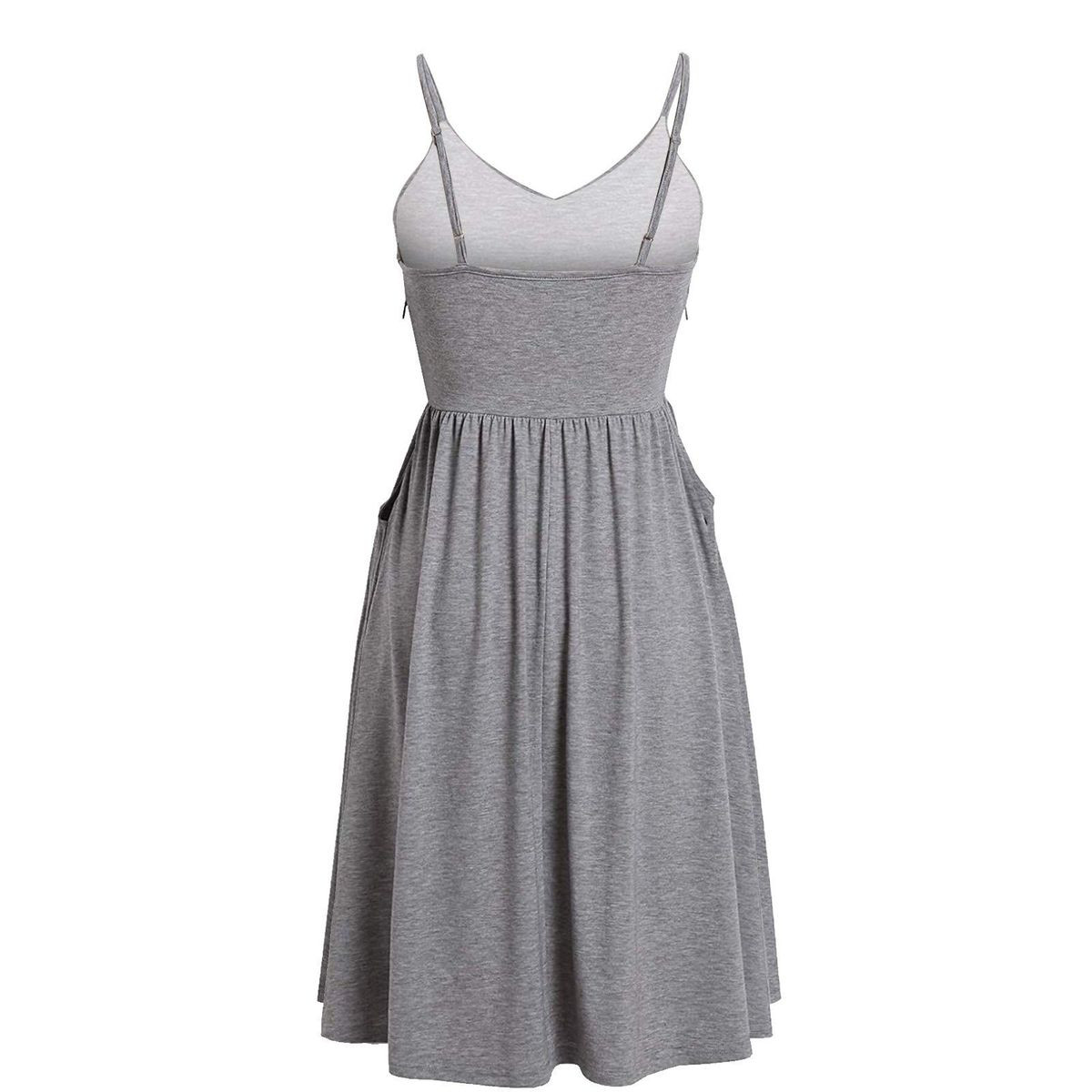 Women's V Neck Ruched Spaghetti Strap Midi Dress product image