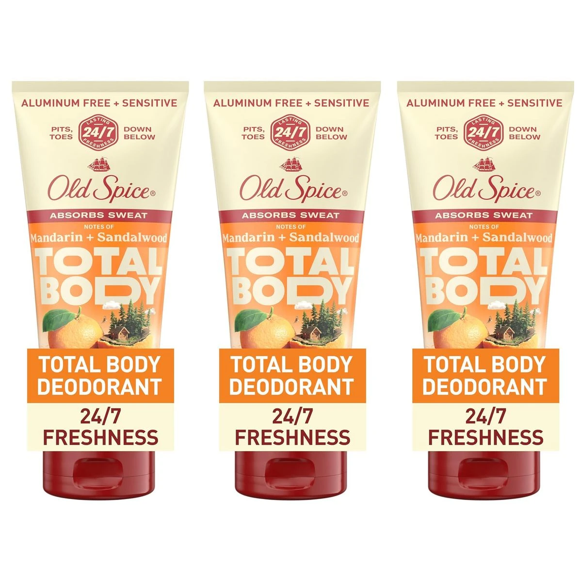 Old Spice Aluminum Free Total Body Deodorant Cream (3-Pack) product image