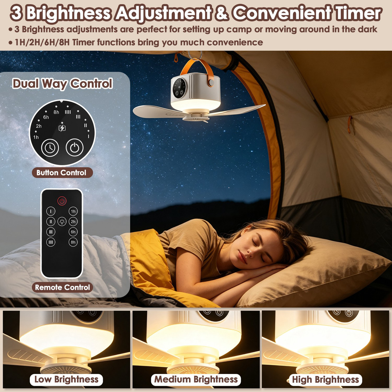 2-in-1 Camping Fan with Light  product image
