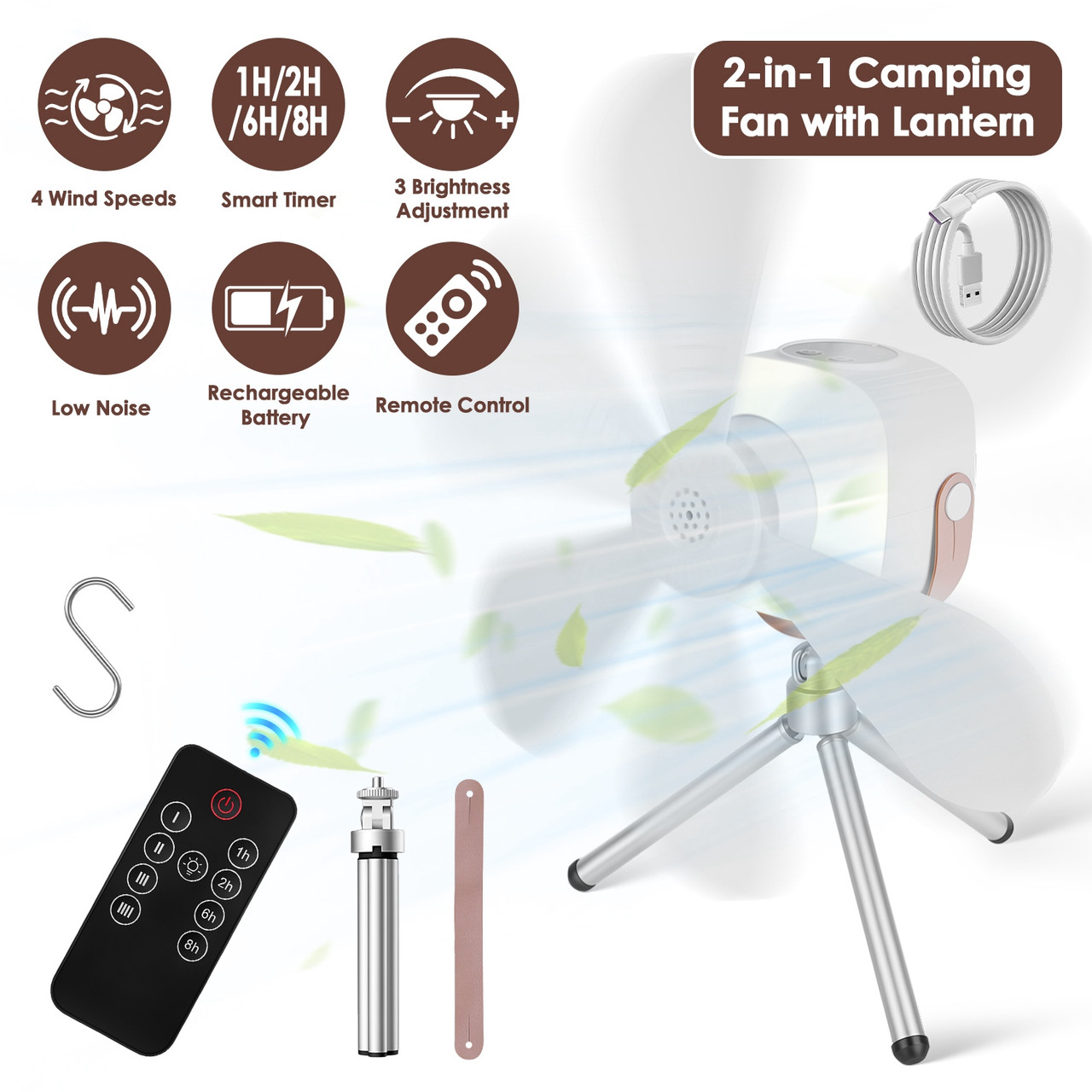 2-in-1 Camping Fan with Light  product image