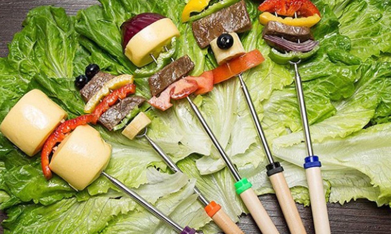 LakeForest® Stainless Steel Roasting Sticks Set with Bonus Utensils product image