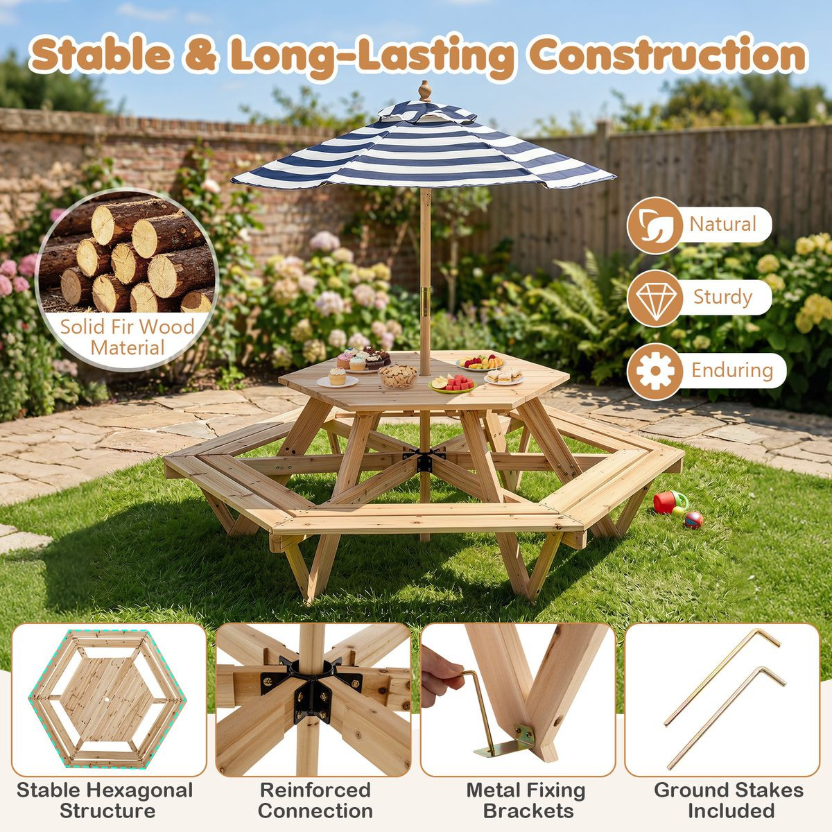 Kids' Hexagonal Picnic Table  product image
