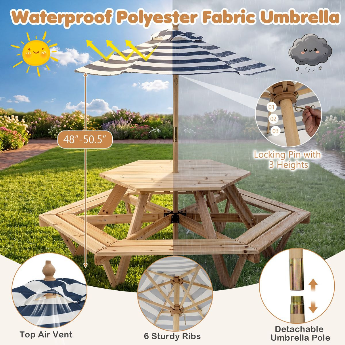 Kids' Hexagonal Picnic Table  product image