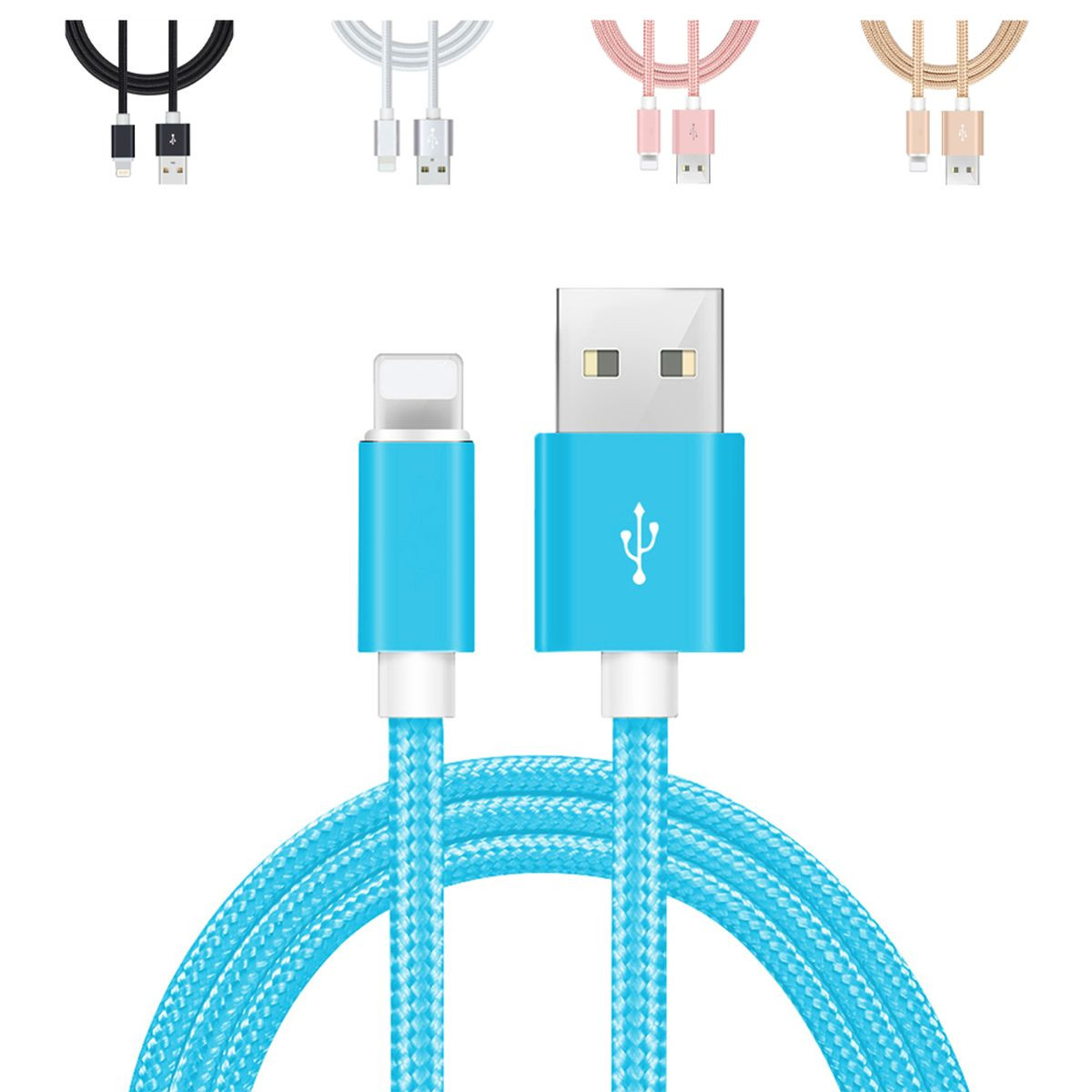 10-Foot Braided MFi Lightning Cables for Apple® Devices (3-Pack) product image