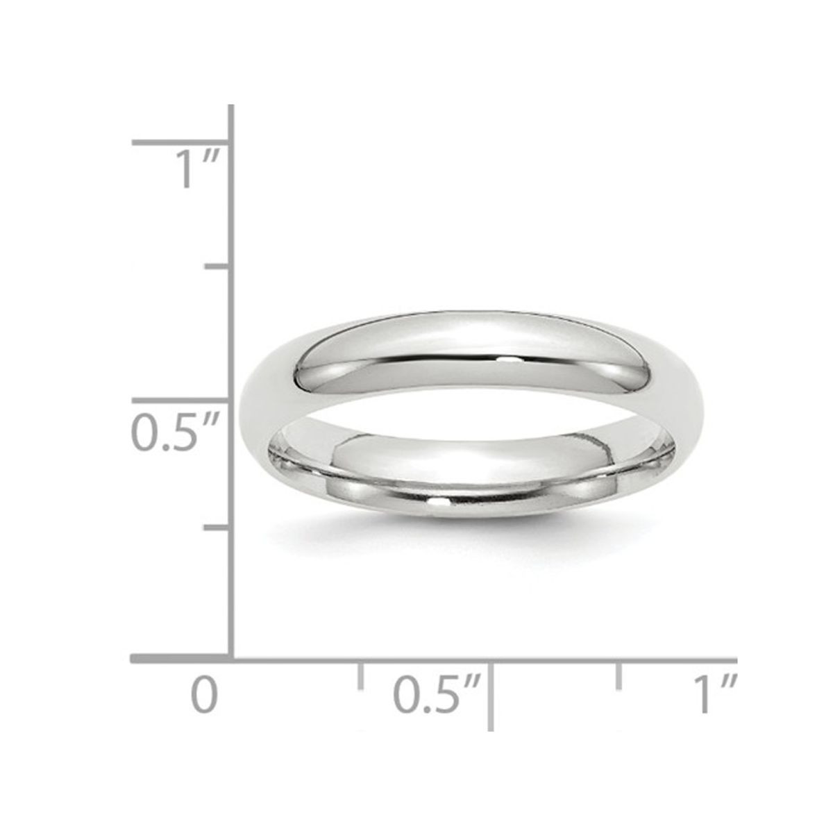 Unisex 14K White Gold 4mm Comfort Fit Wedding Band Ring product image