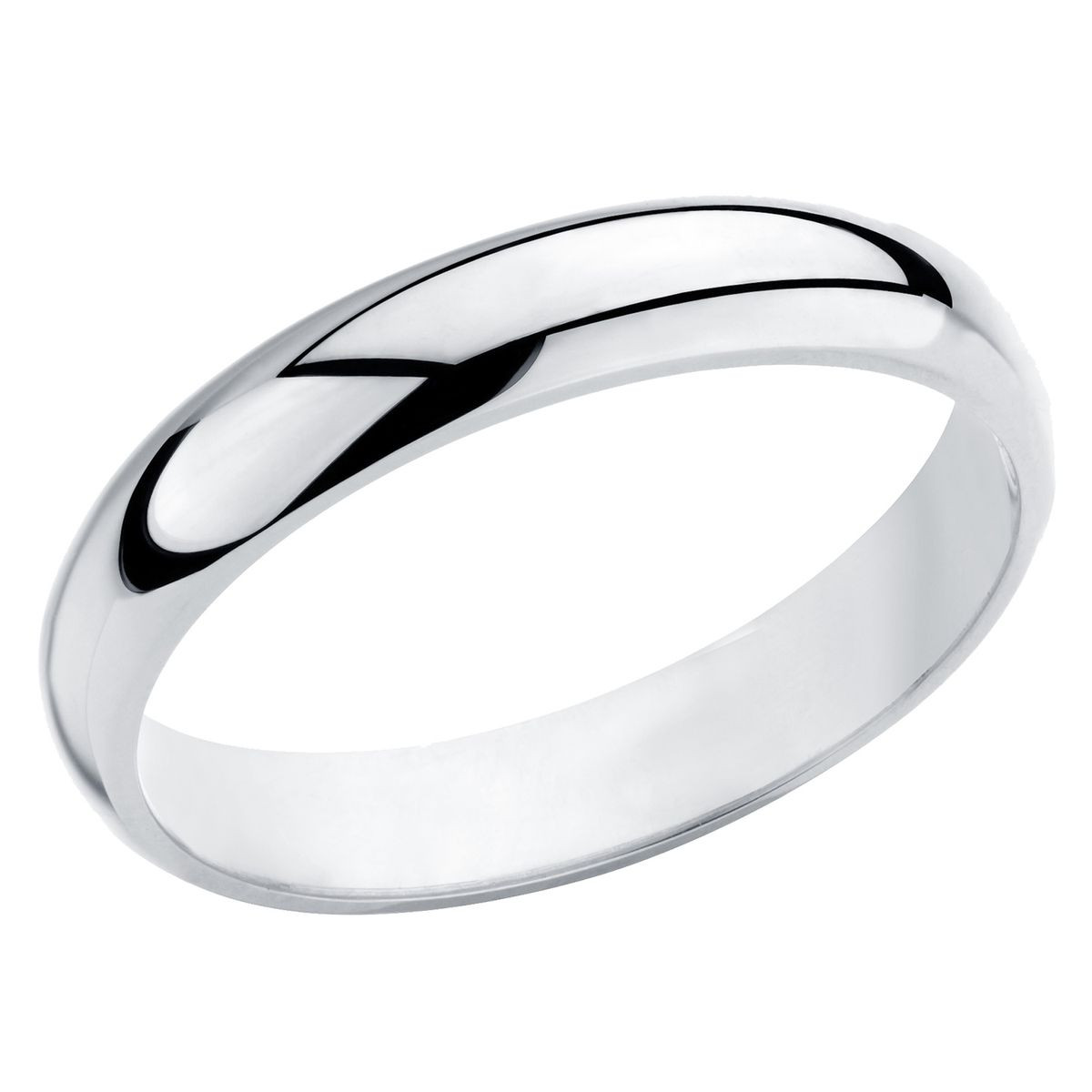 Unisex 14K White Gold 4mm Comfort Fit Wedding Band Ring product image