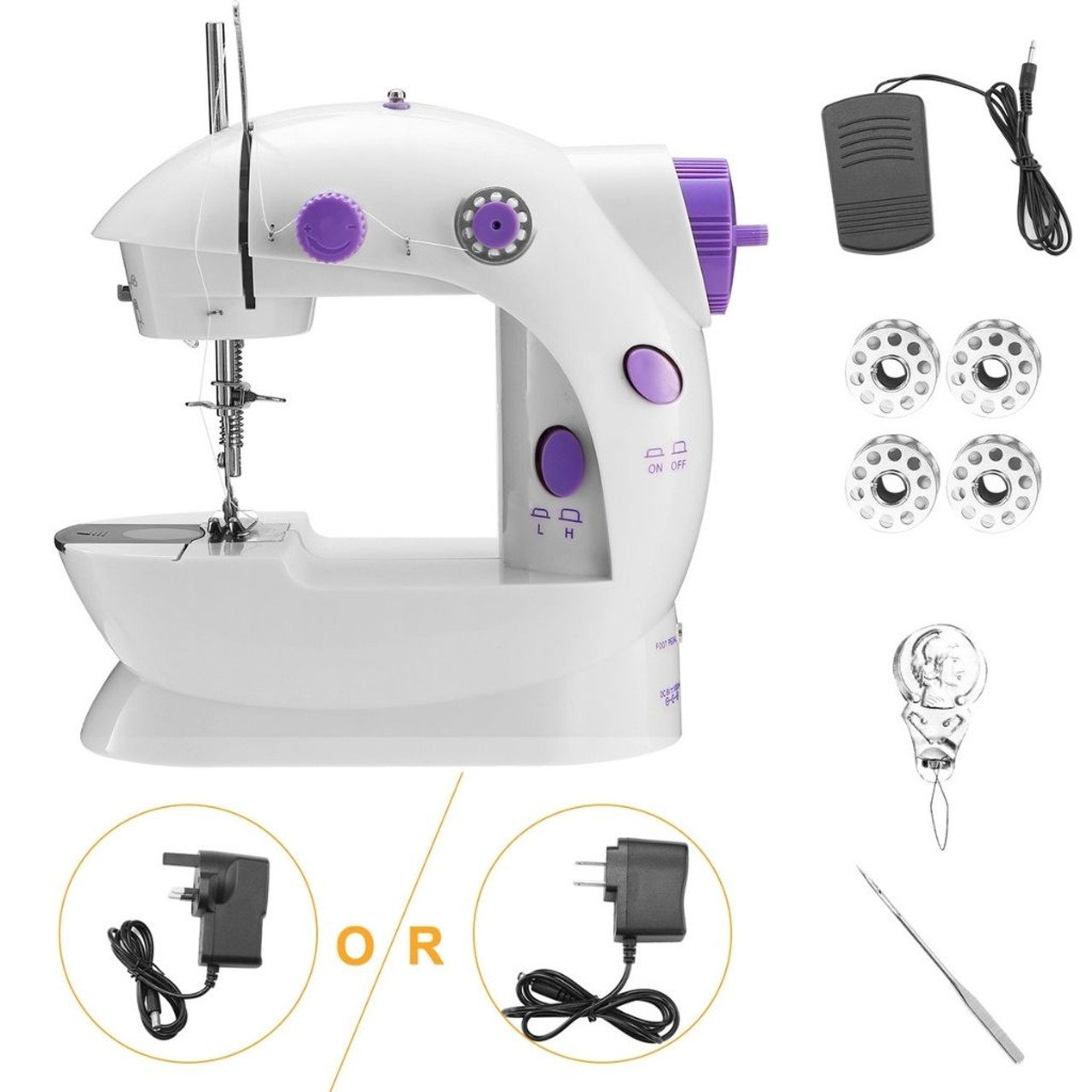 Portable Electric Sewing Machine with Adjustable Speed Settings product image