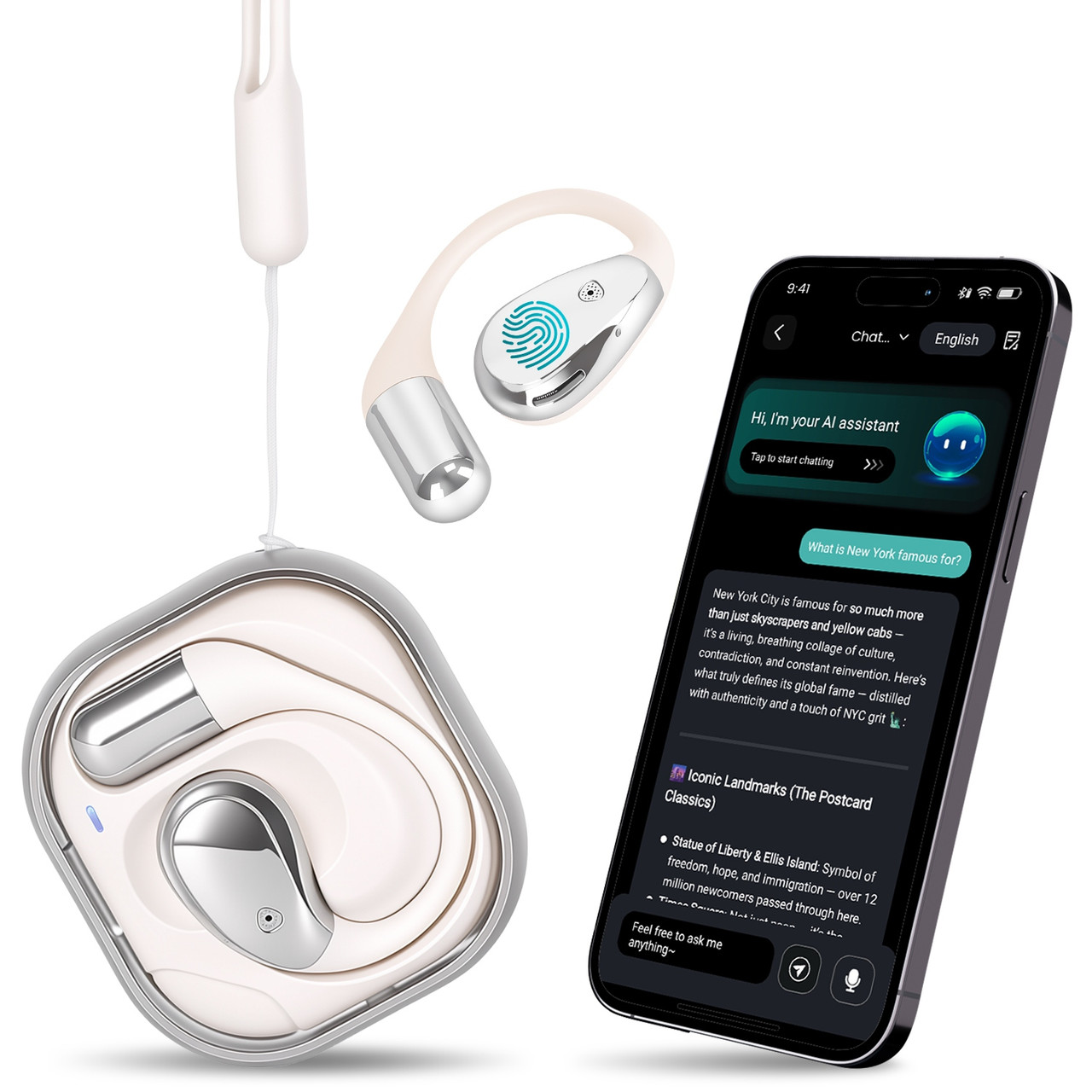 Wireless Open-Ear AI Translation Earbuds product image
