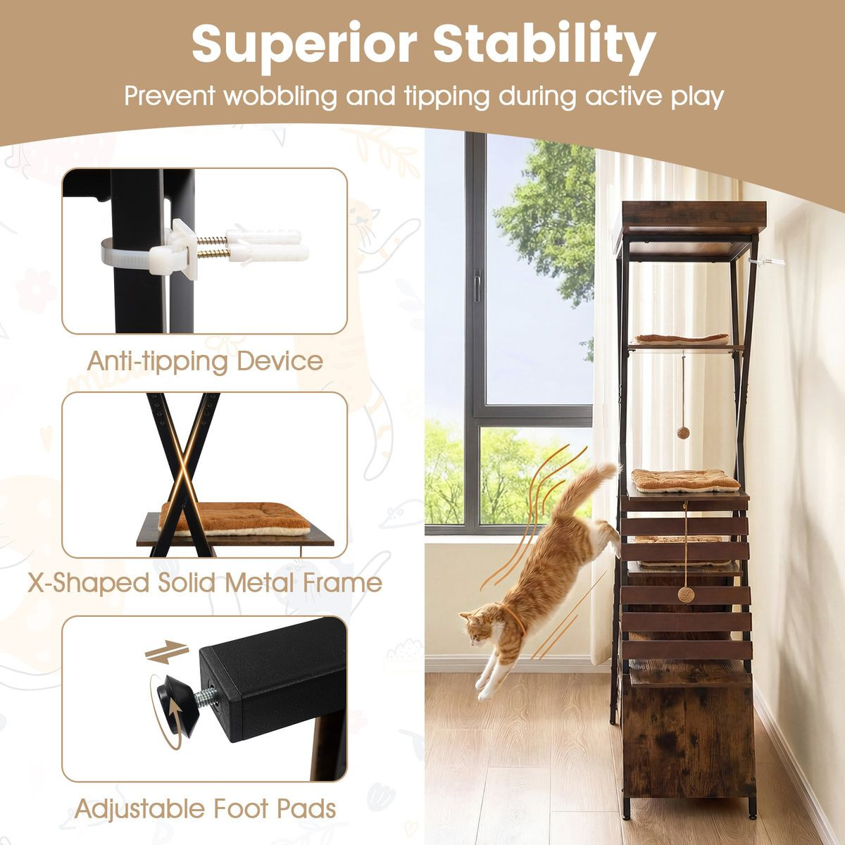 Wooden Multi-level Cat Tower product image