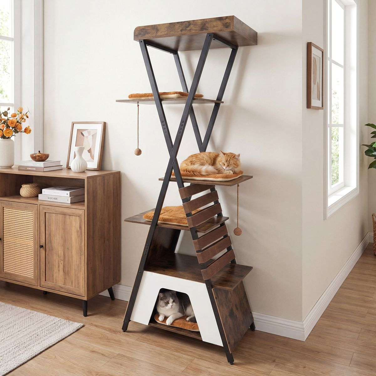 Wooden Multi-level Cat Tower product image