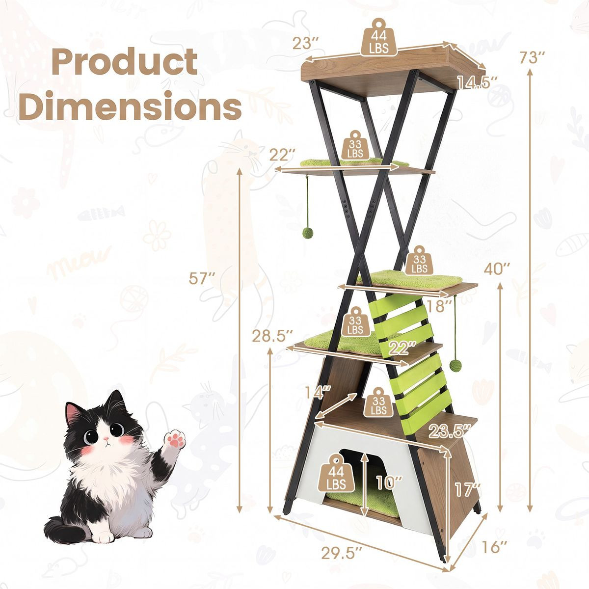 Wooden Multi-level Cat Tower product image