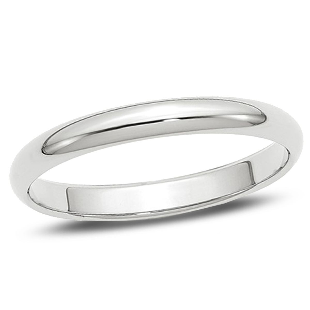 Ladies 14K White Gold 3mm Wedding Band Ring product image