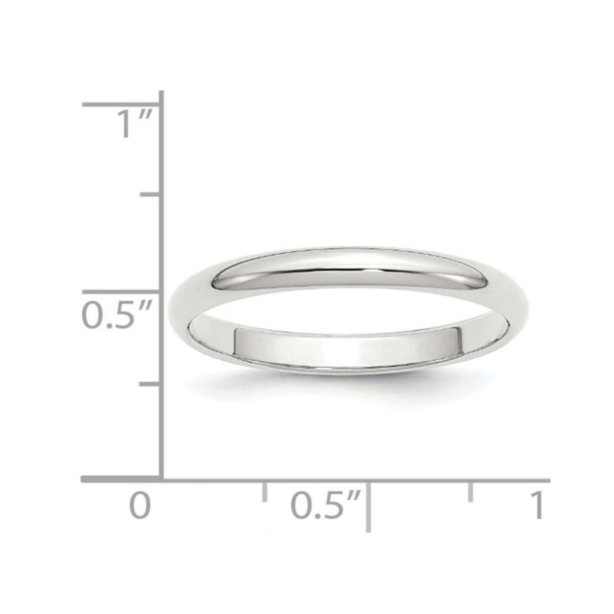 Ladies 14K White Gold 3mm Wedding Band Ring product image