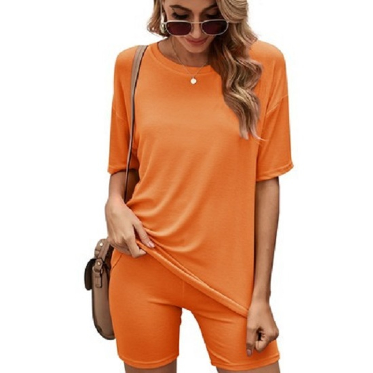 Haute Edition® Matching Biker Shorts and T-Shirt Set product image