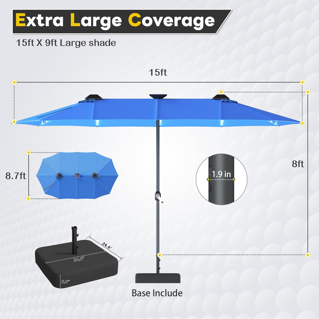 Double-Sided Solar Patio Umbrella product image